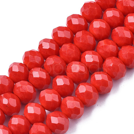 Opaque Solid Color Imitation Jade Glass Beads Strands EGLA-A044-P1mm-D22-1