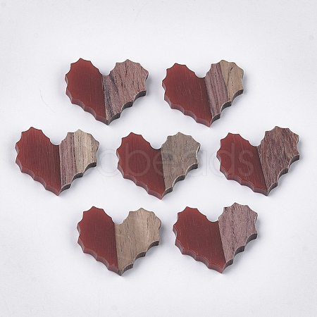 Resin & Walnut Wood Cabochons RESI-S358-89A-1