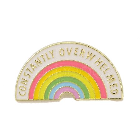 Constantly Overwhelmed Rainbow Alloy Enamel Pins JEWB-M046-02-1