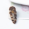 Acetic Acid Alligator Hair Clips for Women, with Metel Findings, Coconut Brown, 63x23mm