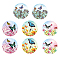 Flat Round PVC Self Adhesive Sticker, Window Decorations Accessories, Butterfly Pattern, 350x240mm, 4pcs/set