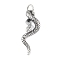 316 Surgical Stainless Steel Pendants, with Jump Ring, Snake Charm, Antique Silver, 43.5x15.5x9.5mm, Hole: 7mm