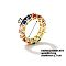 Fashionable European and American Style Brass Rhinestone Ring for Unisex, Colorful, Inner Diameter: 17mm