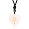 Natural Rose Quartz Heart Engraved AnKh Cross Pendant Personalized DIY Necklaces