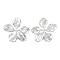 Non-Tarnish 304 Stainless Steel Stud Earrings, Flower, Stainless Steel Color, 40x39.5mm