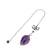 Natural Amethyst Pointed Dowsing Pendulums, Terdrop, 210mm