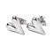 Non-Tarnish 304 Stainless Steel Heart Stud Earrings for Women, Stainless Steel Color, 13.5x11.5mm, Pin: 0.7mm