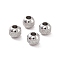 Non-Tarnish Textured 304 Stainless Steel Beads, Round, Stainless Steel Color, 4mm, Hole: 1.5mm