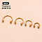 G23 Titanium Hoop Nose Rings, C-Shaped, Golden, 6mm, Pin: 1.2mm, Head: 3mm