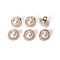 Alloy Shank Buttons, with Plastic Imitation Pearl Beads, Flower, Golden, 10.5x10.5mm