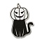 Halloween Themed Double-sided Printed Acrylic Pendants, Cat Shape, Black, 44x30x2mm, Hole: 1.2mm