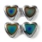 Two Tone Glass Beads, Temperature Sensing Color Changing Beads, Heart, Clear, 11.5x12x5.5mm, Hole: 1.2mm