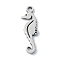 Non-Tarnish 304 Stainless Steel Pendants, Laser Cut, Sea Horse Charms, Stainless Steel Color, 17.5x6x1mm, Hole: 1.2mm