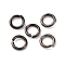 Brass Open Jump Rings, Cadmium Free & Lead Free, Gunmetal, 7x1.2mm, Inner Diameter: 4.5mm, about 3125pcs/500g