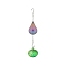 Metal 3D Hanging Wind Spinners, Glass Hummingbird Feeders Outdoor Garden Hanging Decorations, Teardrop, 350mm