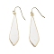 Natural White Shell  Dangle Earrings, with Brass Findings, Golden, Kite, 57~60mm, Pin: 0.7mm