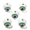 Printed Schima Wood European Beads, Round Eyeball, Light Green, 18.5x18mm, Hole: 4.5mm