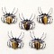 Natural Tiger Eye Pendants, Spider Charms, Antique Silver, 36x34mm