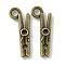 Tibetan Style Alloy Pendants, Lead Free & Cadmium Free, Clamp, Antique Bronze, 19x7.5x2.5mm, Hole: 2mm