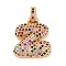 Brass Micro Pave Cubic Zirconia Pendants, Real 18K Gold Plated, Colorful, Letter Z, 18.5~24x12.5~25.5x5~5.5mm, Hole: 5x3mm