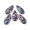 Dyed Synthetic Imperial Jasper Pendants, Teardrop Charms, Medium Purple, 35x15x6mm, Hole: 1.2mm