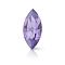 Preciosa&reg MAXIMA Crystal Fancy Stones, Czech Crystal, 435 14 615 Navette(Horse Eye), Dura Foiling, Tanzanite, 8x4mm