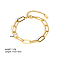 Simple Stainless Steel Paperclip Chains Bracelets for Summer Beach, Real 18K Gold Plated, 6-3/4 inch(17cm), 6mm