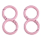 Spray Painted Alloy 8-shaped Keychain Clasps, Spring Buckle DIY Handmade Cartoon Keychain Key Ring Hooks, Pink, 23x43mm