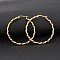 Titanium Steel Hoop Earrings, Twisted Ring Shape, Golden, 12 Gauge, 20x2mm