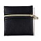 Imitation Leather Jewelry Storage Zipper Bags, for Earrings, Rings, Bracelets, Square, Black, 8x8x0.7cm