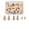 Christmas Unfinished Wooden Blank Tree/Snowman/Acorn Sets, for Children's Creative Paintings Craft Toys, BurlyWood, 36~57x23~30mm, 26pcs/set