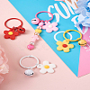 Biyun 17Pcs 17 Colors Soft Rubber Pendant Keychains KEYC-BY0001-03-20