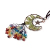 Natural Mixed Gemstone Moon with Chips Tassel Pendant Decorations G-L524-07R-A-4