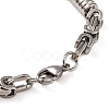 Tarnish Resistant 304 Stainless Steel Column Byzantine Chain Bracelets BJEW-B078-72P-3