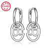 Rhodium Plated Platinum 925 Sterling Silver Hoop Earrings ZC9557-4-1