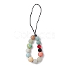 Natural Flower Amazonite with Glass Mobile Straps HJEW-JM02348-1