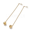 PVD Vacuum Plating 304 Stainless Steel Long Chain with Small Bell Dangle Stud Earrings for Women EJEW-A068-01G-1