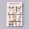 304 Stainless Steel Hoop Earrings EJEW-O087-04-3
