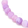 Natural Weathered Agate(Dyed) Round Beaded Stretch Bracelet X-BJEW-JB08363-01-5