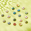 PandaHall Elite 96Pcs 16 Styles Multi-Petal Alloy Enamel Bead Caps FIND-PH0017-97-2