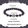 ANATTASOUL 5Pcs 5 Style Natural & Synthetic Mixed Gemstone Round & Hamsa Hand Beaded Stretch Bracelets Set for Women BJEW-AN0001-33-2