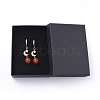 Natural Gemstone Round Beads Dangle Earrings EJEW-JE04069-6