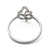 201 Stainless Steel Hollow Out Leaf Finger Ring for Women RJEW-G278-31P-3