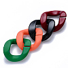 Opaque Spray Painted Acrylic Linking Rings OACR-S036-002B-I-3