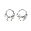 Fire Shaped 316 Surgical Stainless Steel Hoop Earrings EJEW-G416-35P-4