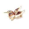 Bird Enamel Pin with Rhinestone JEWB-A004-18G-B-2