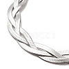 304 Stainless Steel Interlocking Herringbone Chain Bracelet for Men Women BJEW-H554-01P-2
