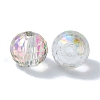 Half Rainbow Plated Glass Beads EGLA-P059-02A-HR02-3