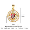 Brass Micro Pave Cubic Zirconia Pendants ZIRC-OY001-02G-2