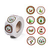 8 Patterns Christmas Round Dot Self Adhesive Paper Stickers Roll X-DIY-A042-01B-1